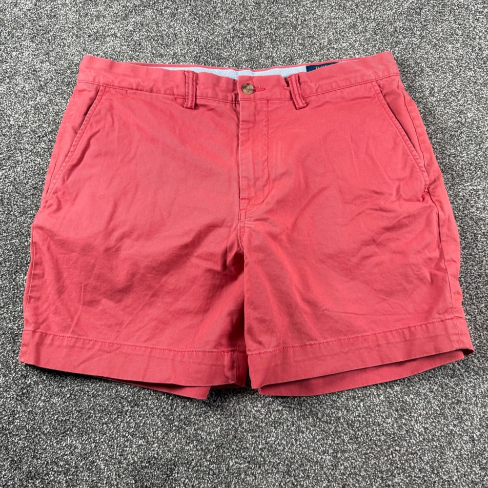 Polo Ralph Lauren Chino Shorts 33x5.5 Coral Pink Stretch Classic Fit Pony Logo - Picture 1 of 6